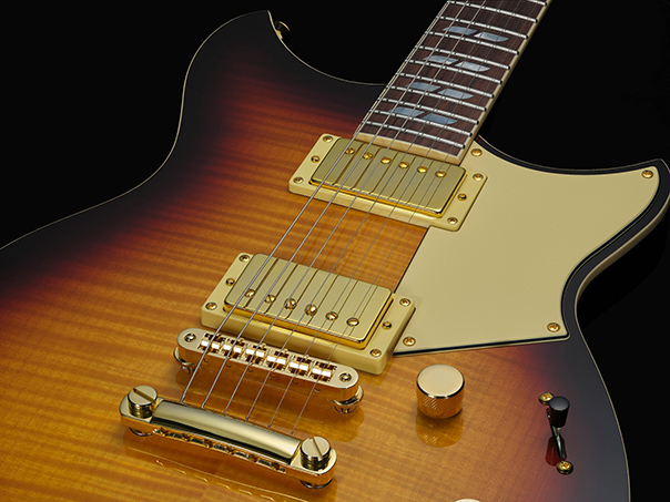 Yamaha RS20MM: análisis de la nueva signature de Matteo Mancuso 4 Detalle de las pastillas DiMarzio PAF 36th Anniversary y puente Tune-O-Matic de la Yamaha RS20MM.